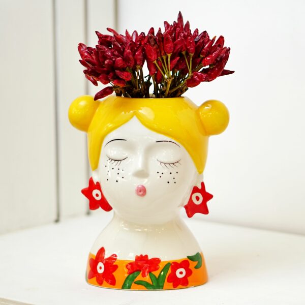 Le belle ragazze Lina Vase mit Chilis als Deko aus der Chili-Werkstatt